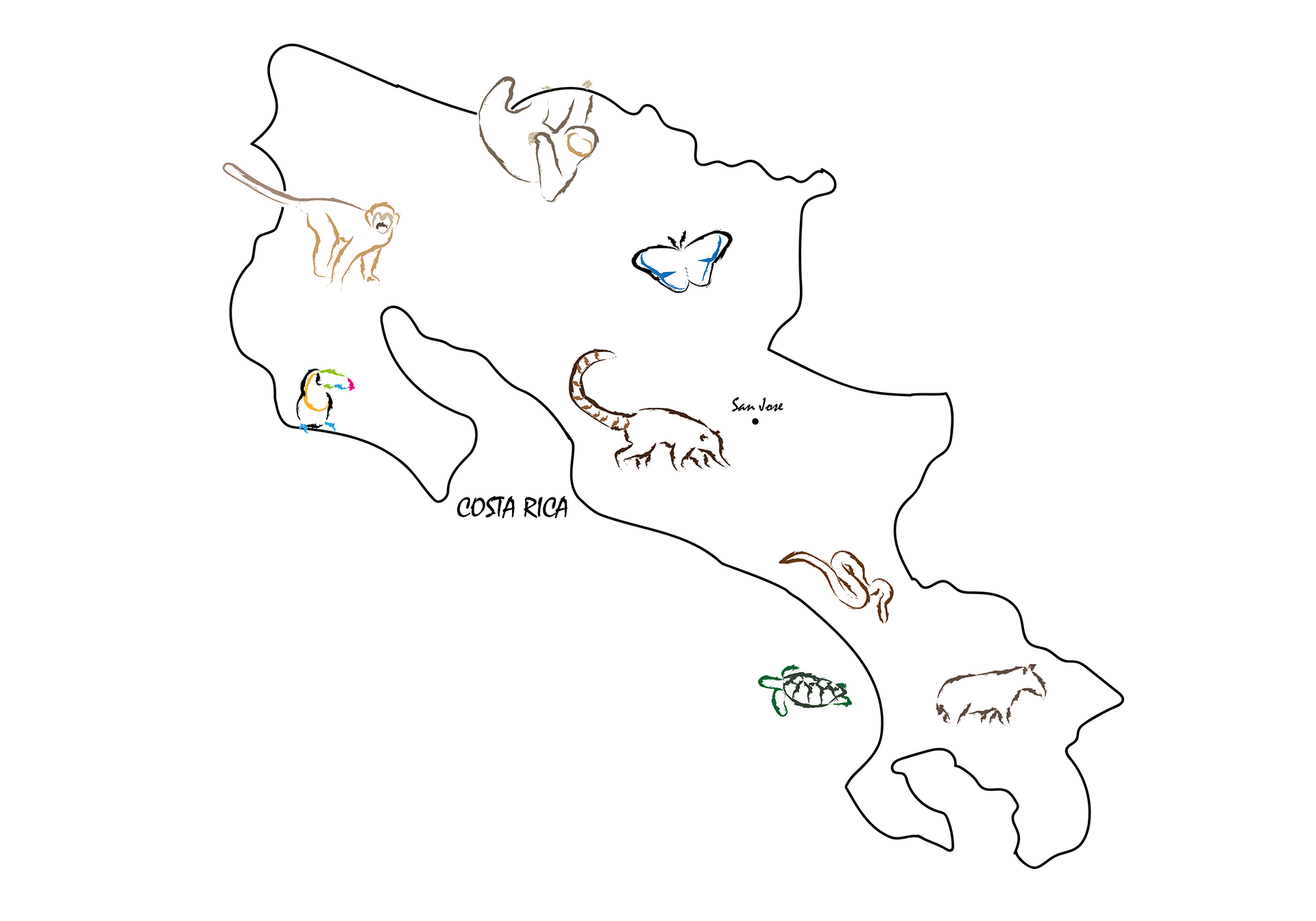 Carte Costa Rica