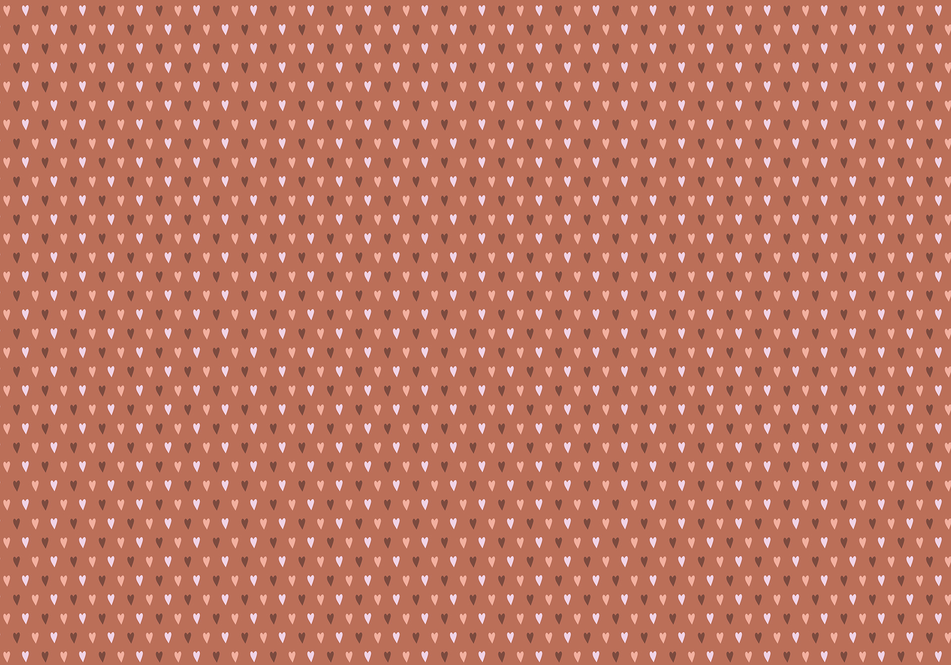 Coeurs 3 couleurs terracota