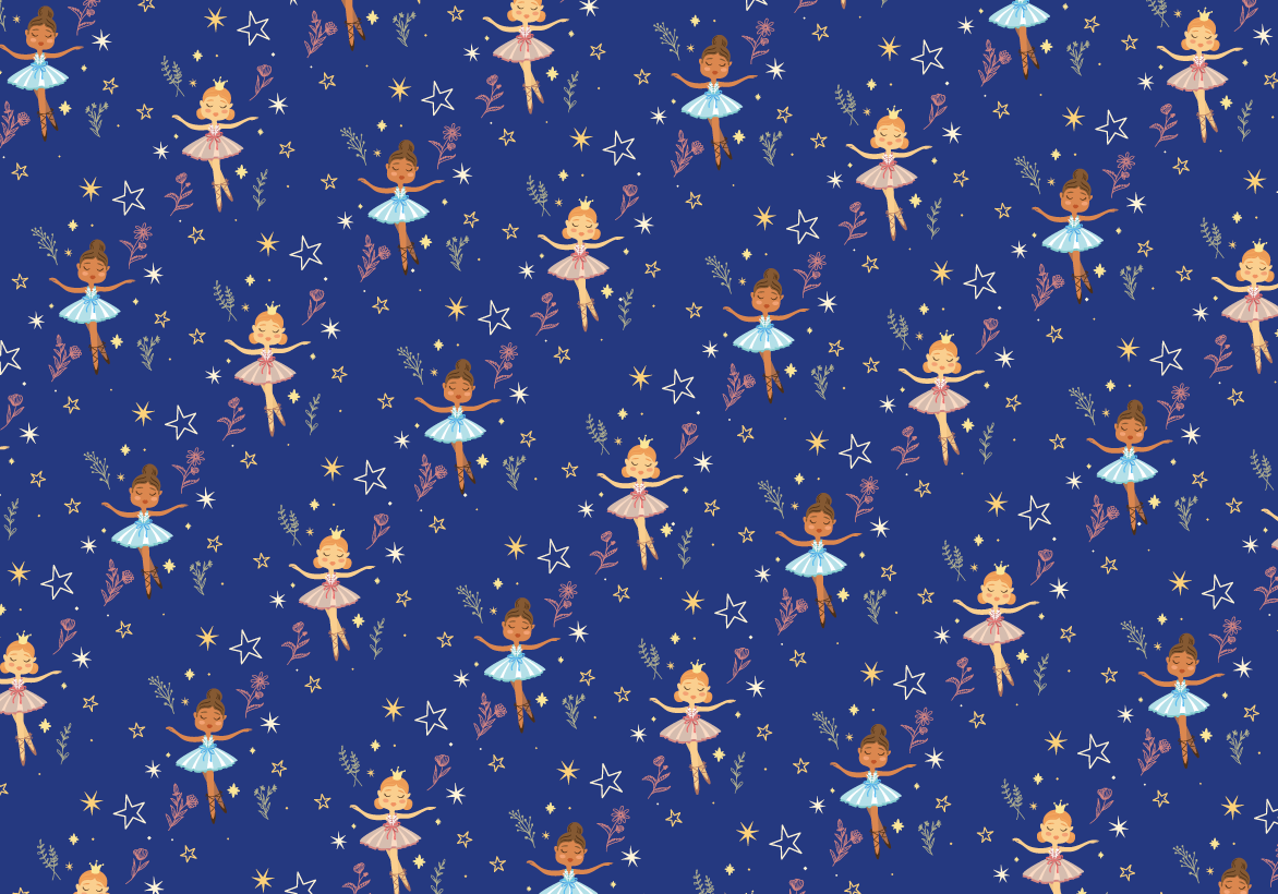 Danseuses ballet fleurs bleu